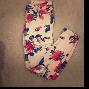 Floral jean pants